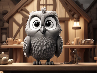 Obraz premium owl on a fence UHD wallpaper Stock Photographic Image