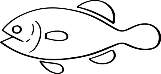 cartoon fish drawing illustration.