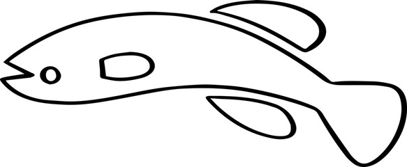 cartoon fish drawing illustration.