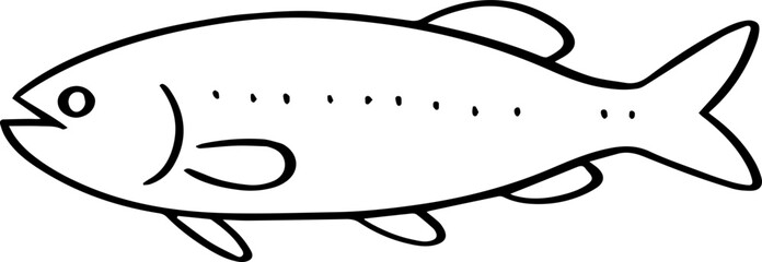 cartoon fish drawing illustration.