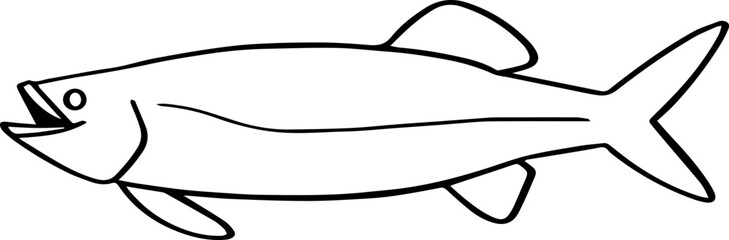 cartoon fish drawing illustration.