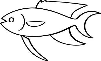 Fototapeta premium cartoon fish drawing illustration.