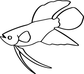 cartoon fish drawing illustration.