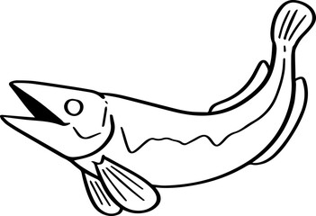 cartoon fish drawing illustration.
