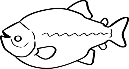 cartoon fish drawing illustration.