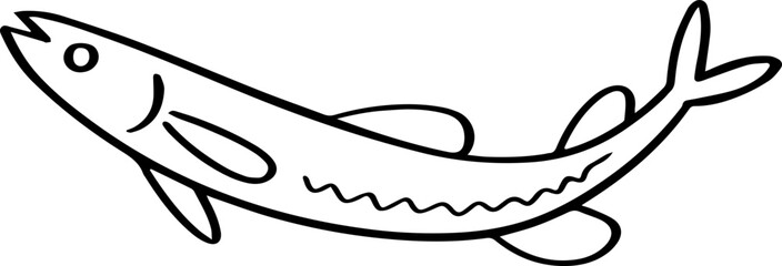 cartoon fish drawing illustration.