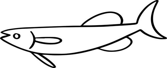 cartoon fish drawing illustration.