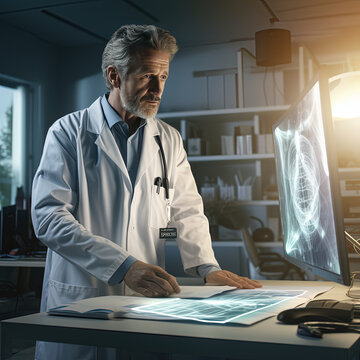 Doctor looking at x ray