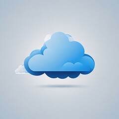 blue cartoon cloud with a cloud design 