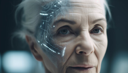 One woman beauty treatment focuses on healthcare and medicine science generated by AI