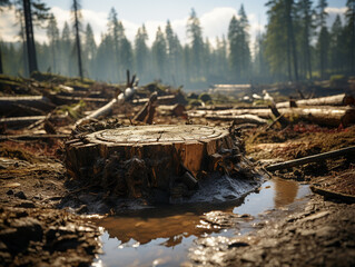 Fototapeta premium stump in the forest UHD wallpaper Stock Photographic Image