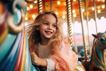 Fototapeta premium child on carousel
