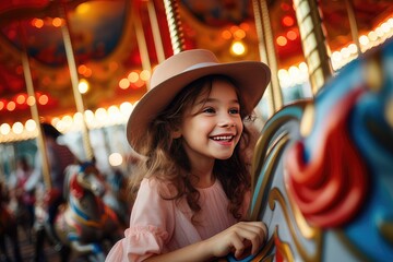 girl on carousel