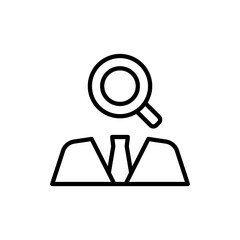 Hiring education icon with black outline style. job, business, icon, hiring, recruitment, search, employee. Vector Illustration