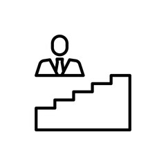 Growth user education icon with black outline style. growth, vector, business, symbol, user, outline, web. Vector Illustration