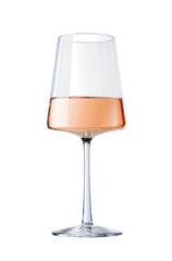 Roséweinglas isoliert