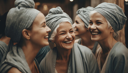 Fototapeta premium A carefree group of young women enjoying outdoor leisure activities generated by AI