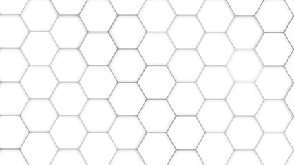 Abstract White Hexagonal Background. Luxury White Pattern. Vector Illustration. 3D Futuristic abstract honeycomb mosaic white background. geometric mesh cell texture.	