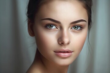 Beauty portrait of a young woman with clean fresh skin