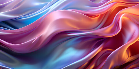 Obraz premium Close Up Wavy Iridescent Holographic Texture