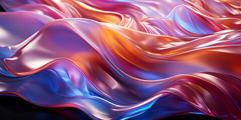 Close Up Wavy Iridescent Holographic Texture