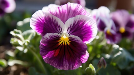 Elegant Ruffled Pansies - Vibrant and Delicate Floral Beauties in Full Bloom