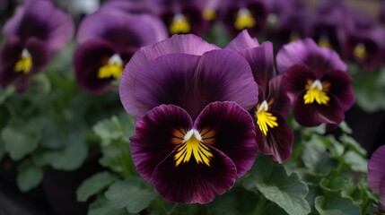 Elegant Ruffled Pansies - Vibrant and Delicate Floral Beauties in Full Bloom
