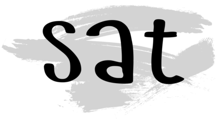 icon of the day of the week - Saturday on brush strokes with gray paint, the inscription is abbreviated Saturday in cartoon font