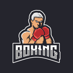 Boxing Mascot Sport Logo Vector Template