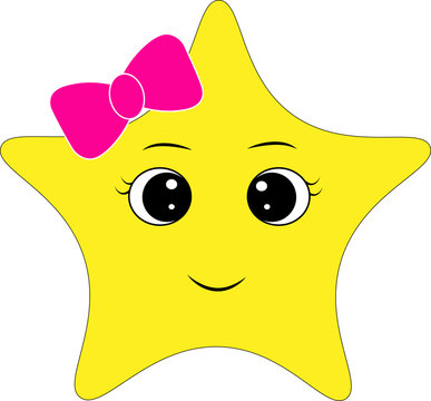 cute yellow baby star vector