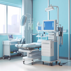 Modern medical equipment Inhalation anesthesia machine in hospital room - obrazy, fototapety, plakaty