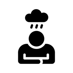 sadness solid icon illustration vector graphic