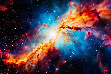 Ai generated image of galaxy with vibrant color