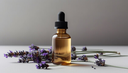 Organic aromatherapy oil infused with fragrant herb for ultimate relaxation generated by AI