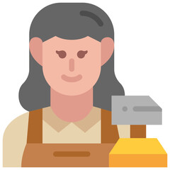 female goldsmith flat icon