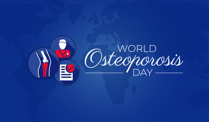 World Osteoporosis Day Red and Blue Background Illustration