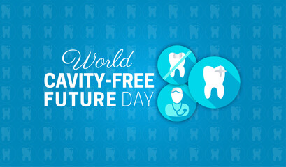 World Cavity-Free Future Day Blue Background Illustration