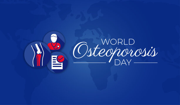 World Osteoporosis Day Red and Blue Background Illustration - Powered by Adobe