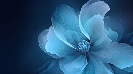  Abstract Blue Flower Delicate Botanical Floral Background