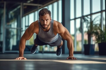 Fototapeta na wymiar workout in gym healthy lifestyle