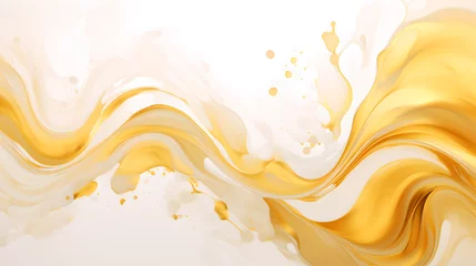 Fotobehang watercolor gold liquid background, Generative AI © Crowcat