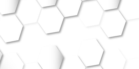 Fototapeta na wymiar Abstract hexagon background. Futuristic abstract honeycomb mosaic white technology background. Surface polygon pattern with glowing hexagon paper texture and futuristic business. graphic concept.