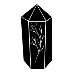 Black Crystal With Plants