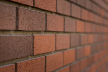 Background - a wall of red-brown clinker bricks