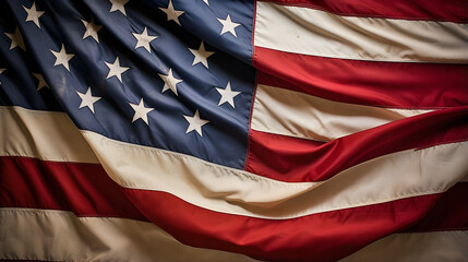 Nostalgic American Flag Photo Evoking Independence Day and National Pride. 