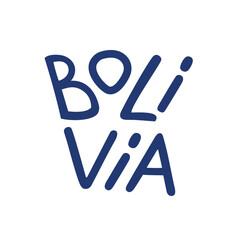 Bolivia. Names of world capitals. Design elements. Concept lettering. South America