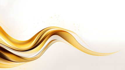 Gold and white wave background, Generative AI