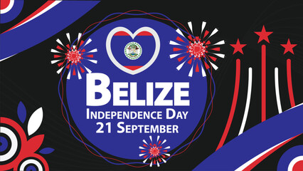 Belize Independence Day vector banner design. Happy Belize Independence Day modern minimal graphic poster illustration.