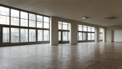 Open space interior of a building Generative AI