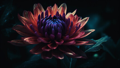 Vibrant bouquet of multi colored flowers in a tropical garden pond generated by AI